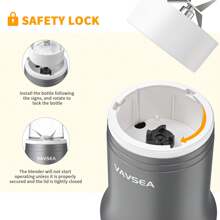 Portable Blender, Personal Blender For Shakes And Smoothies, Mini Blender With Travel Lids For Home Kitchen, Office And Sports, 500W - Black - View 5