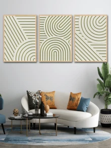 3pcs/set 30x40cm Simple Style Line Art Prints Without Frame, Suitable For Living Room And Bedroom Decoration - Multicolor - View 6