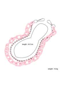 2 piezas Cadena de cintura personalizada con cuentas - Rosa - Ver 2