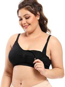 1pc Soutien-gorge d"allaitement de maternité grande taille avec des bretelles réglables et une fonction anti-affaissement pour les mères