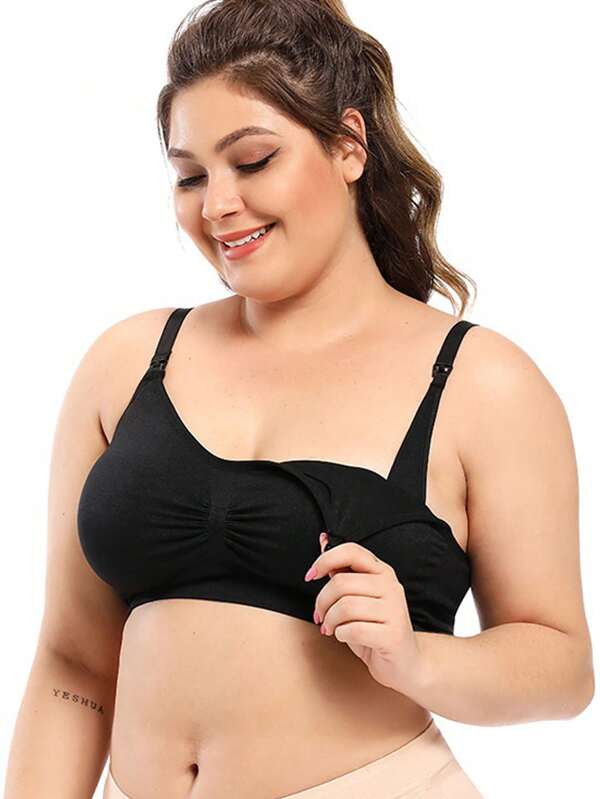 1pc Soutien-gorge d"allaitement de maternité grande taille avec des bretelles réglables et une fonction anti-affaissement pour les mères