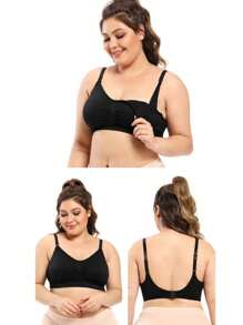 1pc Soutien-gorge d"allaitement de maternité grande taille avec des bretelles réglables et une fonction anti-affaissement pour les mères
