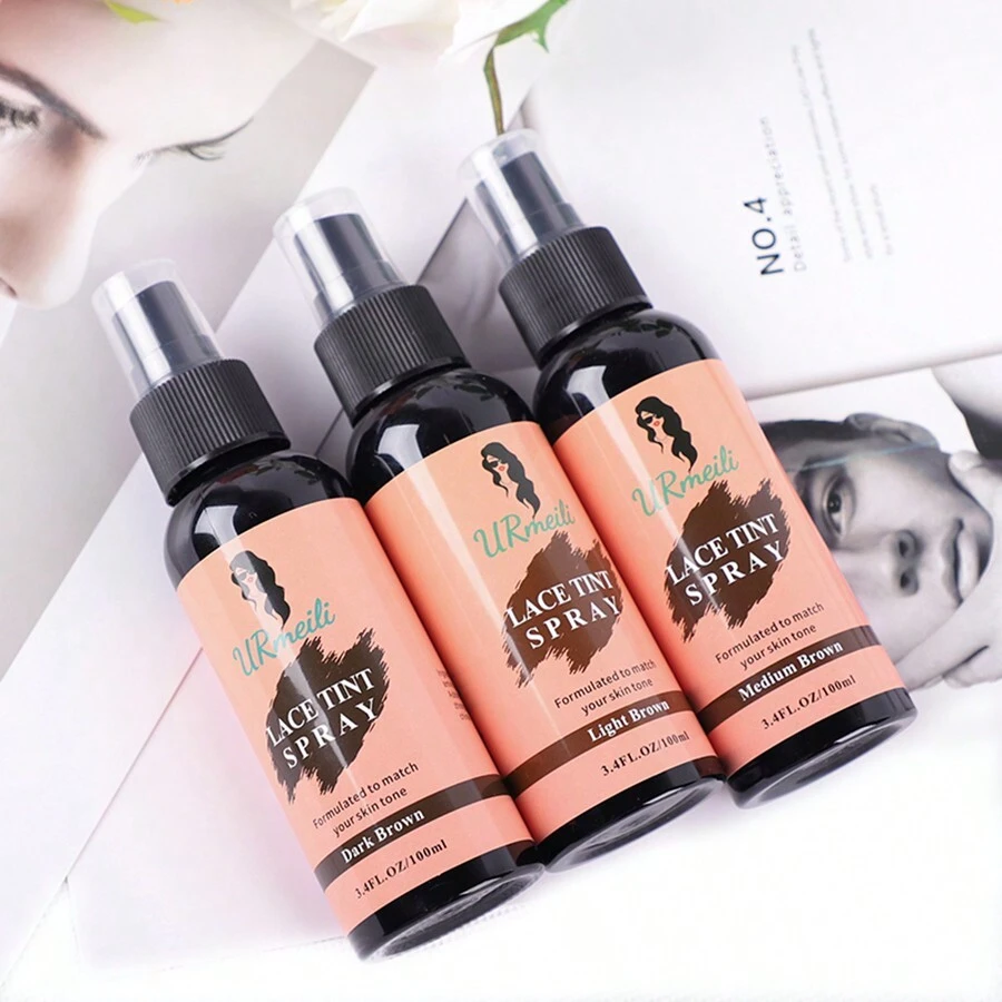 3.38 onzas con encaje tinte Spray derritiendo Spray para con encaje Pelucas , cierres , impermeable , secado rápido - Gris Oscuro - Ver 1