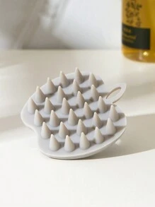 lyanxinlei 2025 New 2-In-1 Apple-Shaped Scalp Massager - Silicone Shampoo Brush, Wet & Dry Use, Suitable For Hair, Hairstyling, Hair Care, School, Back To School, Travel, Travel Essential, Home Essential, Spa, Massage Tool, Massager - Grey - View 3