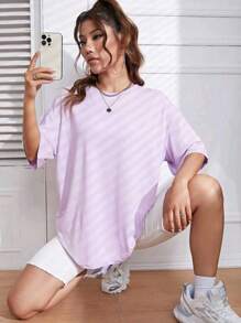 Plus Size T-shirts - Màu tím hoa cà - Xem 2