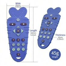 1入組胡蘿蔔形嬰兒牙膠,禮品適合女孩和男孩,0-6入組月寶寶出牙玩具,6-12月矽膠牙膠,適用於嬰兒磨牙玩具 - 霧霾藍 - 查看 6