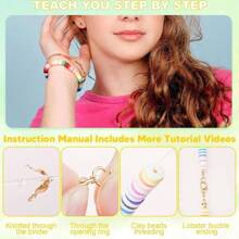 6mm珠子首飾製作套件,扁平圓形聚合物黏土珠子吊墜魅力波西米亞風diy項鍊手鍊套件,24種顏色可選 - 24色 - 查看 5