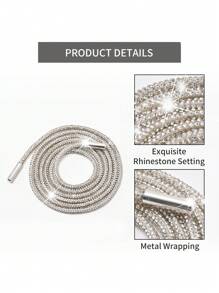 1 par de cordones de zapatos con decoración de strass blanco, cordones de moda DIY para zapatillas y calzado deportivo para fiesta de verano