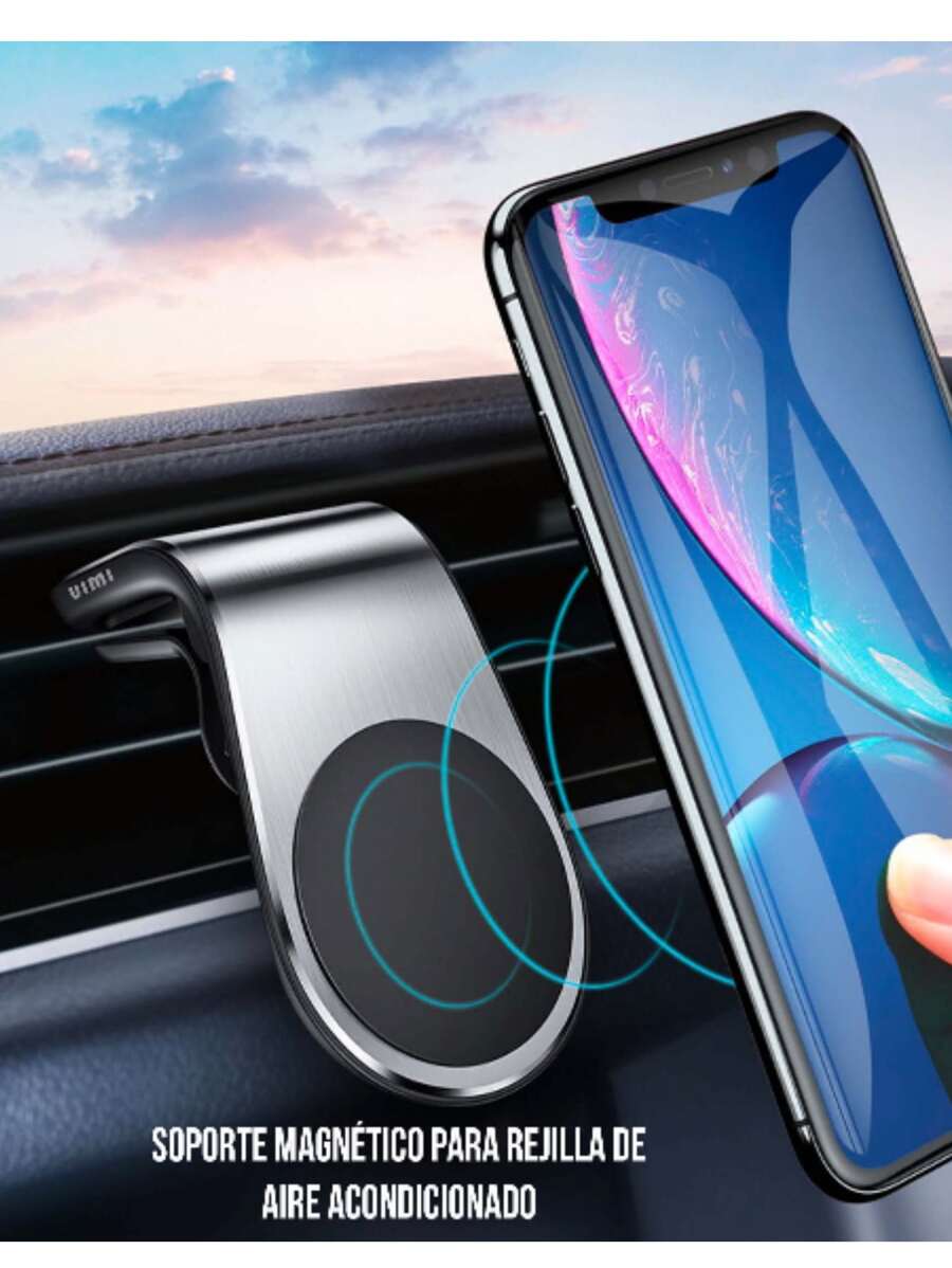 Soporte De Auto Magnético Para Celular Iman Rejilla Ventilación - Rojo - Ver 1