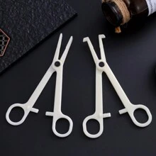 2 Piezas De Pinzas De Biopsia De Plástico Desechables Con Mecanismo De Bloqueo - Beis - Ver 12