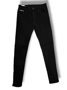 Pantalón Negro Hombre Skinny Men Tubo Strech Mezclilla Liso Entubado - Negro - Ver 5