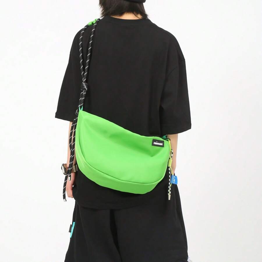 日本男士斜背包潮流品牌大容量簡約單肩包背包餃子包百搭休閒帆布包女斜挎包側包旅行通勤度假必備輕便隨身攜帶大學大學生