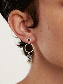 1 对华丽爱心耳环，女士 S925 纯银真爱之心耳钉，精致女士高级珠宝礼物