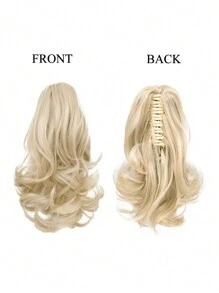 下巴夹马尾辫延长 12 英寸卷曲爪夹在头发马尾卷曲波浪合成发纤维假发适合女性时尚派对圣诞新年礼物适合女性、Y2K、音乐节、圣诞派对度假和所有季节 - 間色 - 查看 5