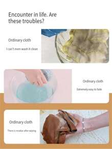 1盒淺粉色萃取式清潔布，多用途廚房、餐飲、生活、清潔、擦乾、汽車擦拭、無力抹布等；2合1包裝萃取式、抗菌、防污、柔軟編織超細纖維清潔布；吸水性餐巾 - 淺粉色 - 查看 7