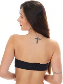 Sutiã tomara que caia com bojo premium confort - Preto - Visão 2