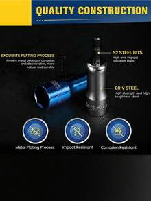 1 Set 3 Pieces 1/4 Inch Rv Nut Driver Set, Quick Release Hex Shank 17mm 19mm 21mm Nut Driver Set, Cr-v Steel, Electroplating Process Socket Tool Set - Black - View 6