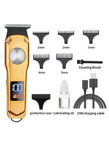 男性usb電動髮剪,專業lcd顯示髮剪,配有雕刻套件和全身可水洗的多功能電動剃刀