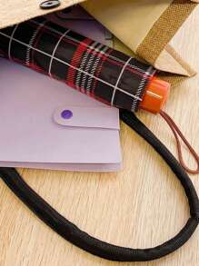 2pcs/set Travel Cat Print Tote Bag And Clutch Handbag Set - Khaki - View 4