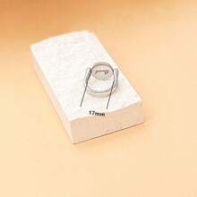 1pc Unisex Stainless Steel Rotatable Lucky Ring, Decompression Ring - Silver - View 4