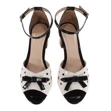 Women Heeled Sandals - Black and White - View 5