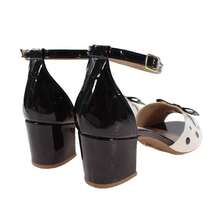 Women Heeled Sandals - Black and White - View 7