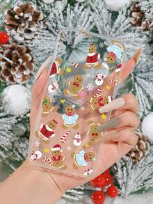 1pc Painted Christmas Gingerbread Man Printed Phone Case Compatible With Iphone - Multicolor - View 2