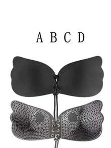 Butterfly Cup Adhesive Bra Strapless Push Ip Invisible - Black - View 2