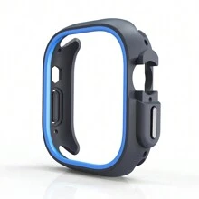 1 件 Tpu 雙色半包裹超薄防刮保護殼,兼容 41/44/45/49 毫米 Apple Watch Ultra/se/8/7/6/5/4 - 藍色 - 查看 2