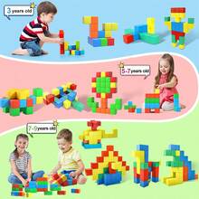 48 件磁性積木、3 歲以上幼兒磁性積木、蒙特梭利玩具、磁力魔術方塊、學前 Stem 教育感官磁鐵玩具,適合 3-5 歲男孩和女孩(顏色隨機) - 彩色 - 查看 8
