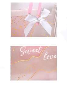 2pcs Transparent Portable Bag For Students, Gift Bag For Cake, Frosted Flower Shopping Bag, Pp Bag - Multicolor - View 4