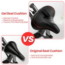 Oversized Bike Seat for Peloton Bike & Bike+, Comfort Seat Cushion Compatible with Peloton, Spin Bike, Road or Exercise Bikes, Bicycle Wide Saddle Replacement for Men & Women, Accessories for Peloton
