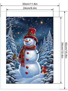 兒童diy鑽石畫套裝,聖誕節卡通可愛的雪人鑽石藝術套裝,適合初學者5d Diy聖誕節全鑽油畫手工藝品,可用於家庭派對海報牆藝術裝飾30x40cm無邊框
