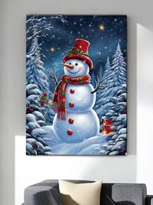 兒童diy鑽石畫套裝,聖誕節卡通可愛的雪人鑽石藝術套裝,適合初學者5d Diy聖誕節全鑽油畫手工藝品,可用於家庭派對海報牆藝術裝飾30x40cm無邊框