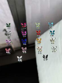 一組四顆淺藍色雷射蝴蝶式牙科鑽石 - 淺藍色 - 查看 3