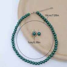 3入組流行的人造珍珠項鍊，耳環和珠寶套裝，適用於婚禮，派對，cosplay，茶會，宴會或其他正式場合