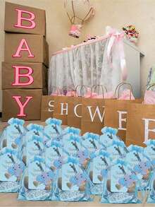 10 件裝大象主題嬰兒洗禮/生日/1 歲生日派對用品 - 藍色 - 查看 5