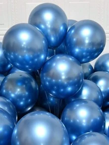 50个12英寸生日派对气球，毕业典礼，丛林探险，野外派对装饰 - 藍色 - 查看 1