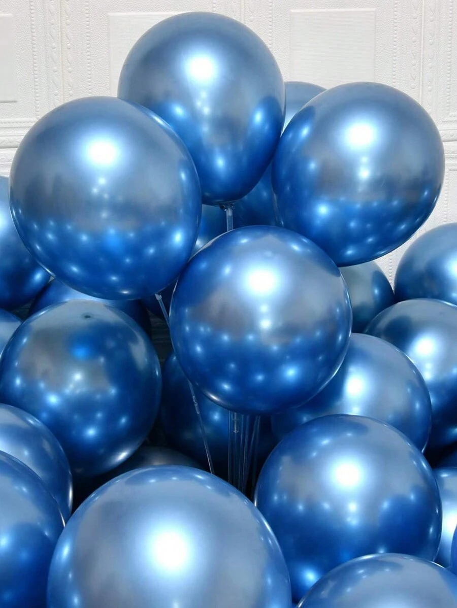 50个12英寸生日派对气球，毕业典礼，丛林探险，野外派对装饰 - 藍色 - 查看 1