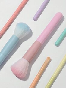 7pcs/Set Multicolor Macaron Makeup Brush Set, Including Powder Brush, Contour Brush, Blending Brush, Eyeshadow Brush And More, Ideal For Beauty Essentials