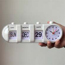 1pc Desktop Alarm Clock With Manual Flip Cover, Vintage Quartz Design, Display Date And Month, Modern Style Folding Calendar Clock, Plastic Countdown Process, Simple Decoration For Bedroom Bedside Table, Home Decor, Office Desk Accessories,Home Decor ,Room Decor Digital Clock Bedroom Decor Dormitory Decor Back To School School Decor School Surprise