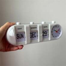 1pc Desktop Alarm Clock With Manual Flip Cover, Vintage Quartz Design, Display Date And Month, Modern Style Folding Calendar Clock, Plastic Countdown Process, Simple Decoration For Bedroom Bedside Table, Home Decor, Office Desk Accessories,Home Decor ,Room Decor Digital Clock Bedroom Decor Dormitory Decor Back To School School Decor School Surprise