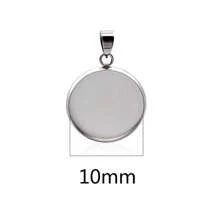 10 件/批适用于 6 8 10 12 14 16 18 20 25 30 毫米不锈钢树脂镂空凸圆形底盘镶嵌边框吊坠珠宝 DIY 珠宝配件吊坠项链