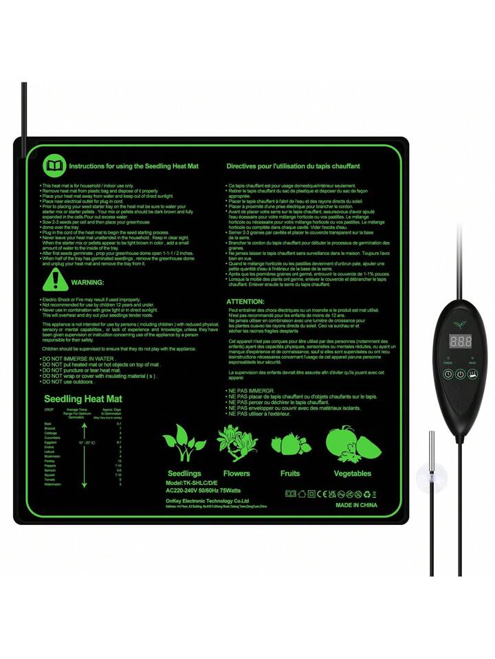 Plant Heating Pad With Temperature Control (eu Standard) For Greenhouse,heating  Pad For Plant,flower u0026 Herb Sprouts Seedling Heat Mat, With Thermostat,  6-level Temperature Control And 6-level Timing Control, For Seed  Germination And