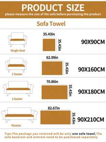 1pc Kain Perca Sofa Handuk Minimalis Polyester Non-slip Sofa Cover Selimut Untuk Ruang tamu, Semua Musim - Krem - View 4