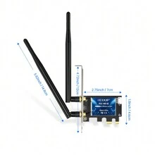 EDUP WIFI6E thẻ không dây AX210 chip pcie máy tính để bàn tích hợp bộ thu wifi BT5.2 - Màu xanh lam - Xem 6