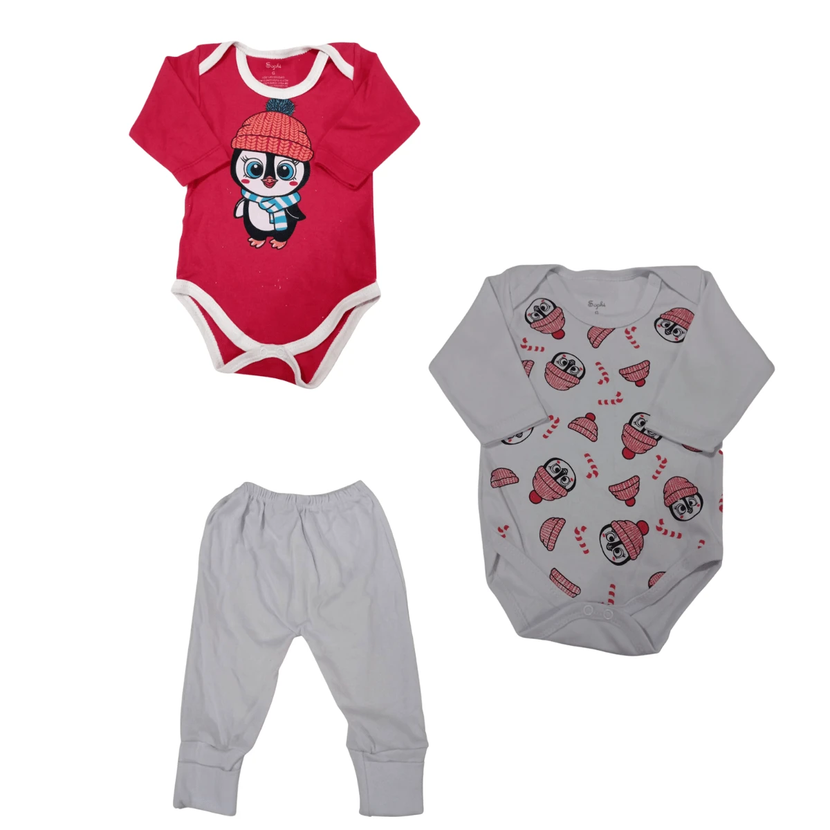 Baby Boys Bodysuits - 紅白色 - 查看 1