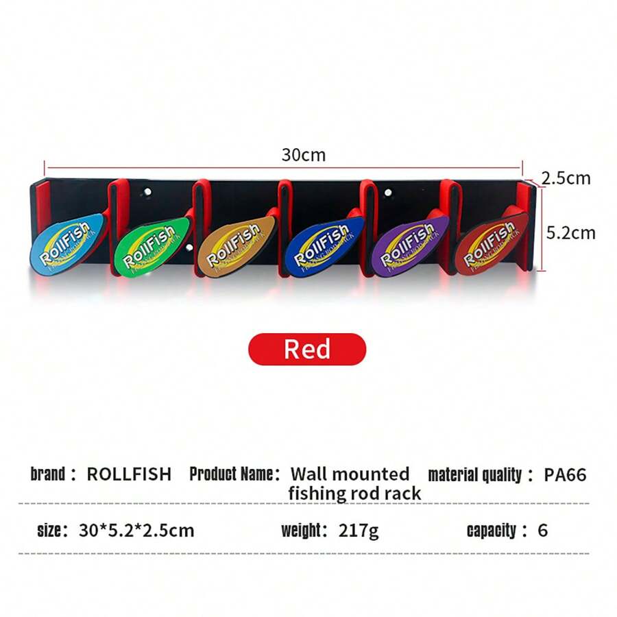 ROLLFISH 1pc Red/blue Pvc Rotatable Fishing Rod Holder Without Drilling - Red - View 1