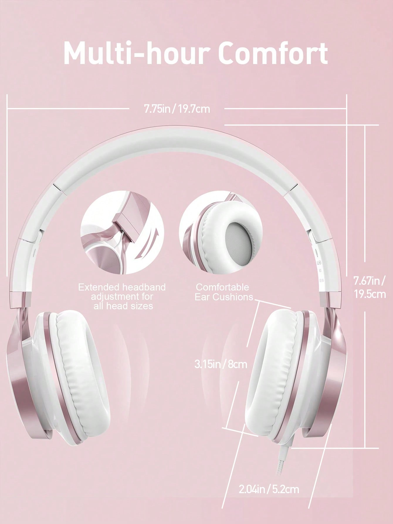 1pc Wired Headphones with Microphone for Chromebook Laptop Computer