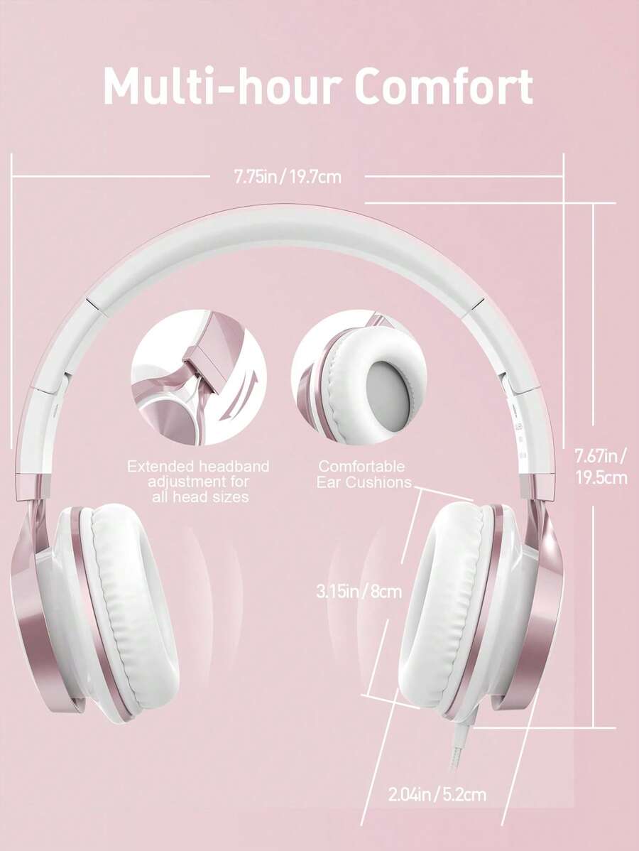 1pc Wired Headphones With Microphone For Chromebook Laptop Computer